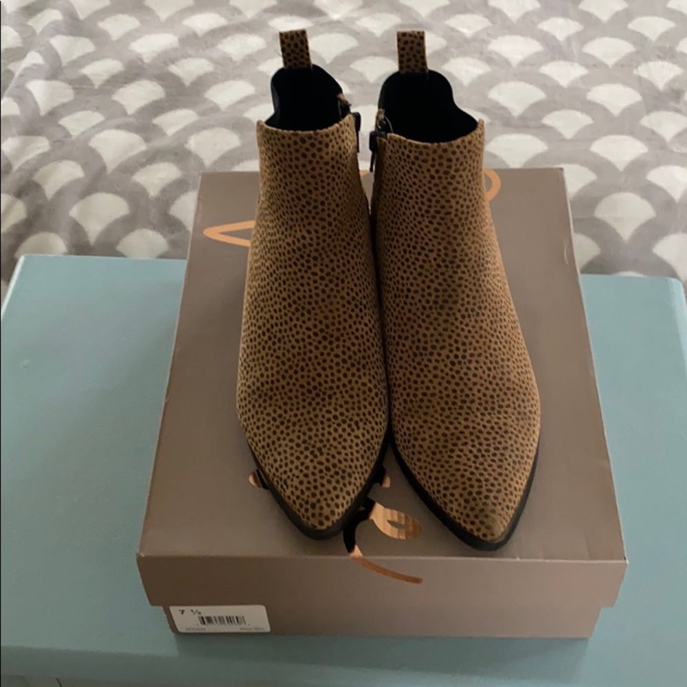 Crown Vintage Animal Print Flat Ankle Boots